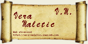 Vera Maletić vizit kartica